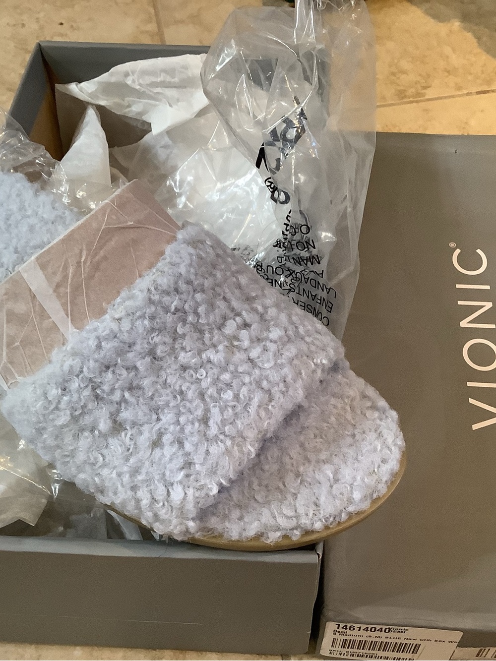 Vionic new in box, slippers.  Size 5